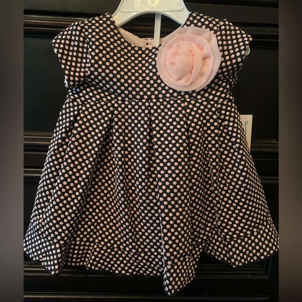Pastourelle Black and White Polka Dot Dress